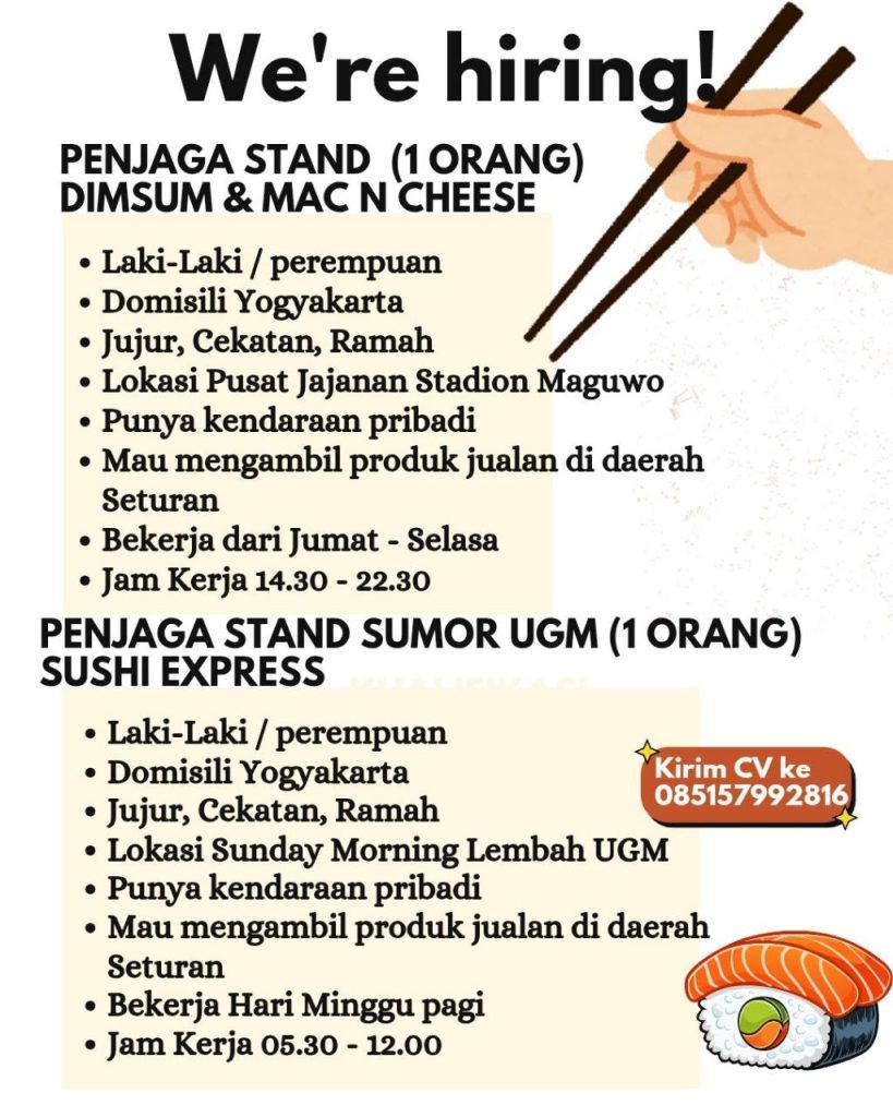 Poster lowongan LOKER JOGJA