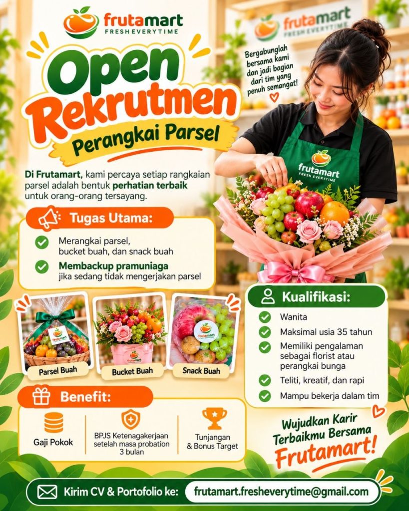 Poster lowongan Frutamart