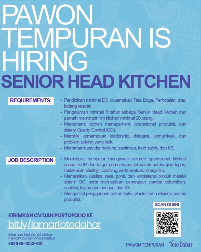 Poster lowongan Pawon Tempuran