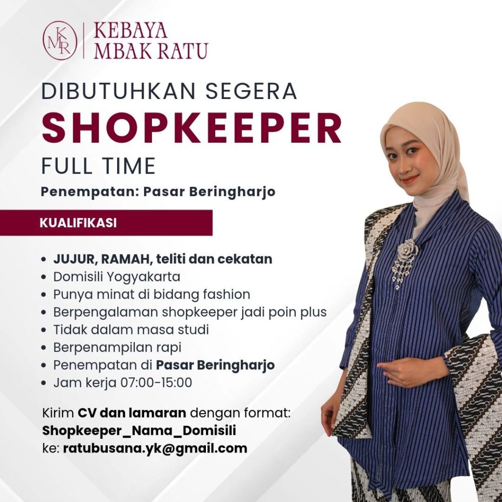 Poster lowongan Kebaya Mbak Ratu