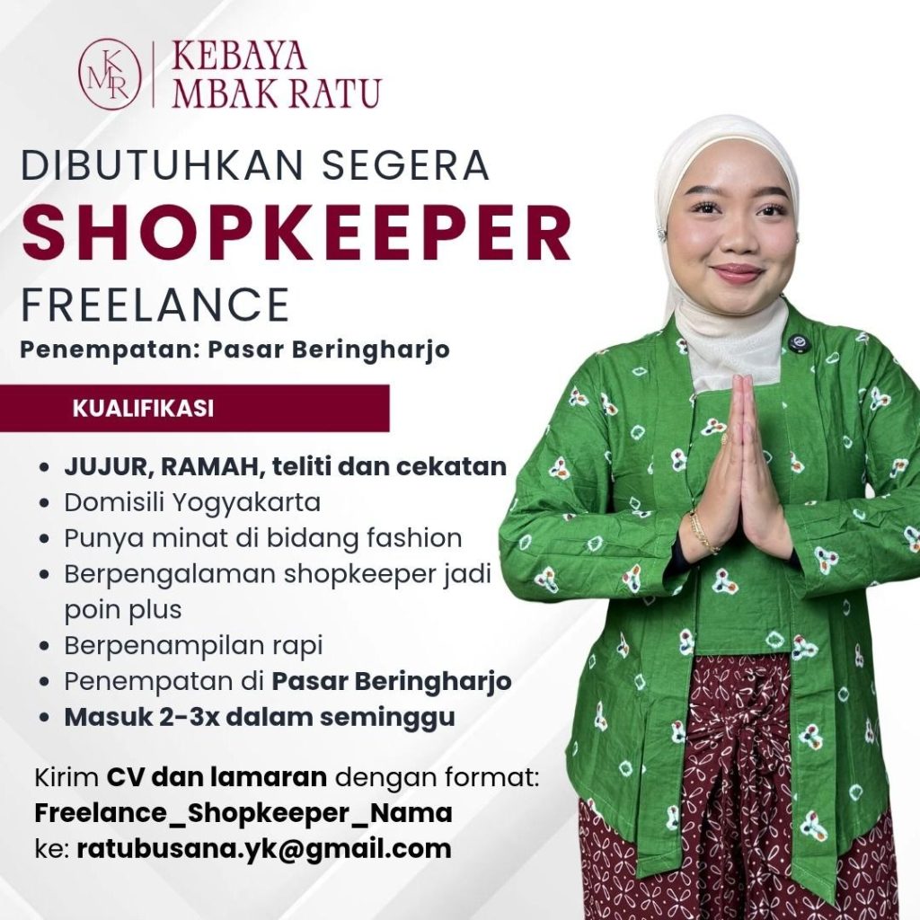 Poster lowongan Kebaya Mbak Ratu