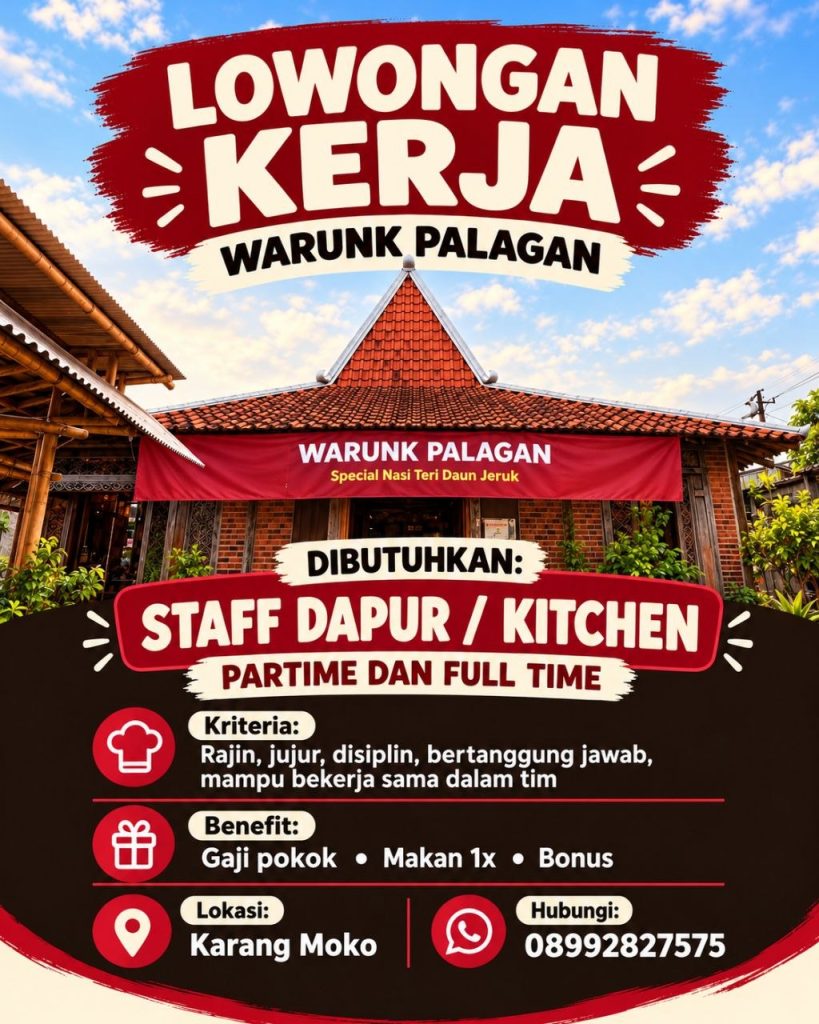 Poster lowongan Warunk Palagan