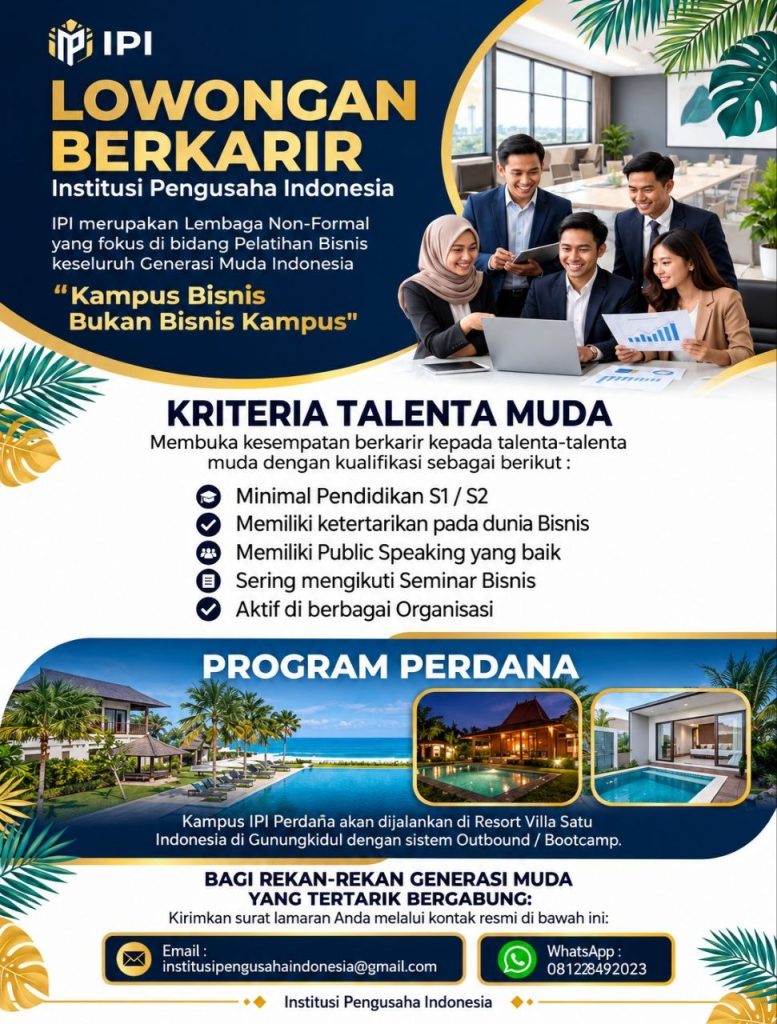 Poster lowongan Institusi Pengusaha Indonesia