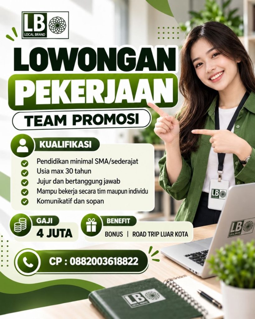 Poster lowongan LB LOCAL BRAND
