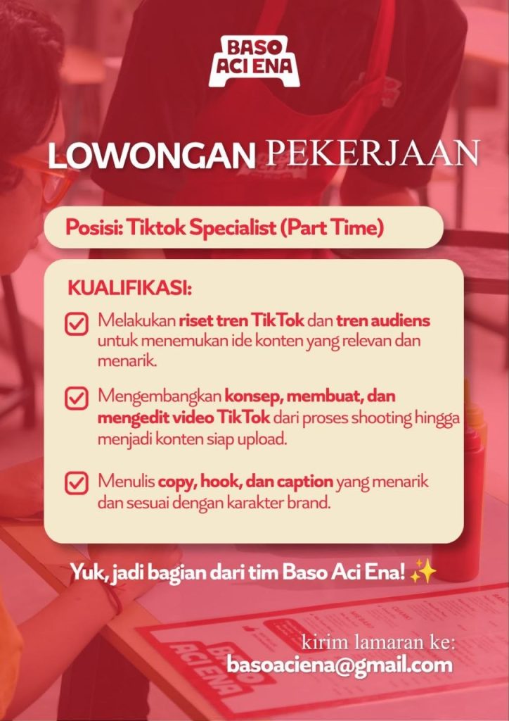 Poster lowongan Baso Aci Ena