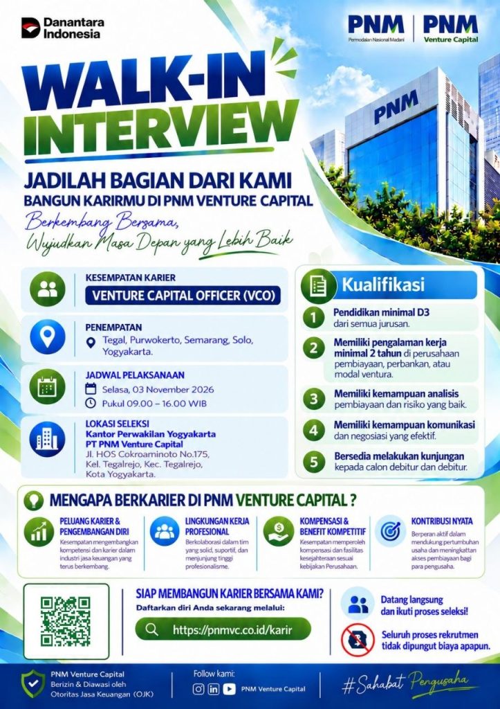 Poster lowongan PNM Venture Capital