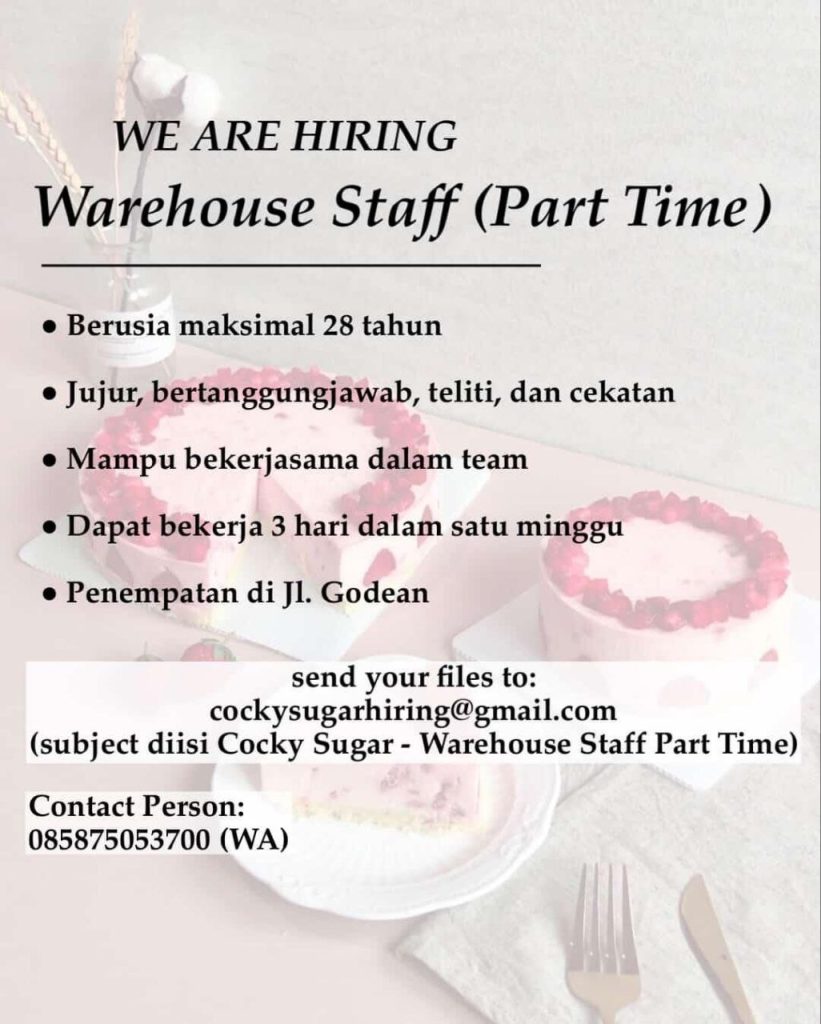 Poster lowongan Cocky Sugar